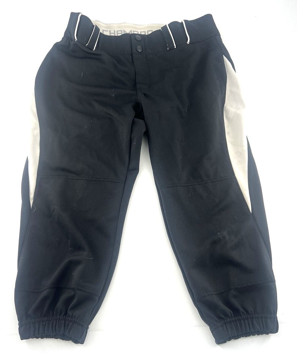 Champro Softball Pants Womens L Black White Knee Length Activewear Sportswear
